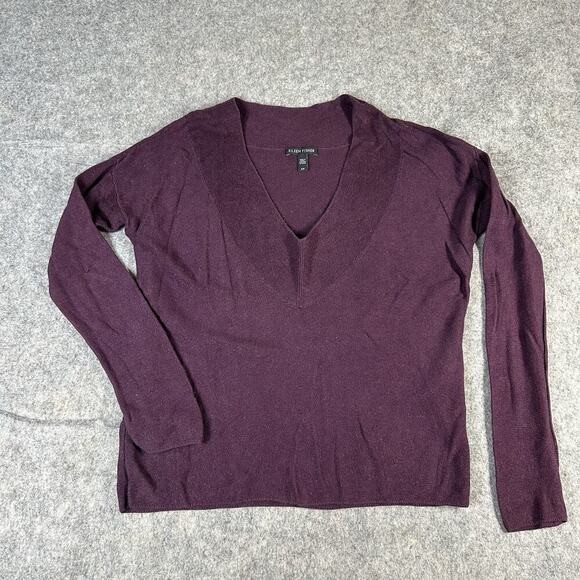 Eileen Fisher Sweater Womens S Lightweight Tencel Silk Purple V-Neck Pullover - Picture 1 of 9